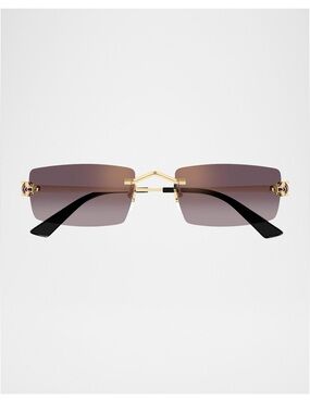 Cartier panthere Rimless Rectangular metal sunglasses